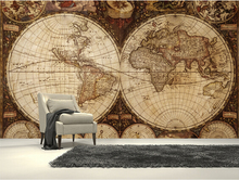 Custom children's wallpaper,Vintage World Map,3D cartoon murals for the living room bedroom children's room wall papel de parede 2024 - buy cheap