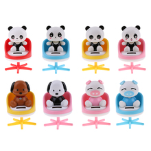 Adorable Plastic Solar Powered Toys Noding Head Figurine Model Home Car Ornament Panda Novelty Gag Toys for Kids Birthday Gift 2024 - buy cheap