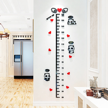 Cartoon Panda Height Measure Wall Sticker 3D Acrylic Decal For Kids Room Decor Wall Stickers Baby Nursery Height Ruler Sticker 2024 - buy cheap