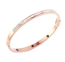 YUNRUO Shining Crystal Drill Bangle Titanium Steel Rose Gold Silver Plated Birthday Gift Woman Jewelry Free Shipping Never Fade 2024 - buy cheap