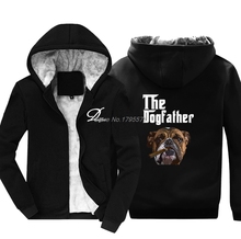 Sudadera con capucha para hombre, prenda de vestir moderna con estampado de la Mafia del padrino del Bulldog británico, chaqueta gruesa y fresca, ropa de calle Harajuku, invierno, nueva 2024 - compra barato