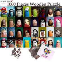 Quebra-cabeça de personagens momemo, quebra-cabeça de madeira para adultos, brinquedos interessantes, 1000 peças de personagem de polegar, coleção de 1000 2024 - compre barato