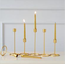 Ins Style Candlestick Holder Classical Golded color Lantern Metal Stick Candle Holder Home decor  Iron Candle Holder 2024 - buy cheap