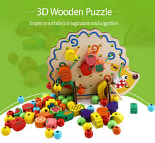 Muwanzi Oyuncak montessori Learning Education Colorful 3D Wooden Toys 82 Pcs Hedgehog Fruit Beads Educational Toy For Children 2024 - buy cheap