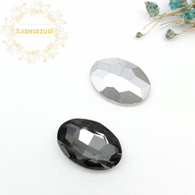 Mobile Accessories Gray Oval shape Crystal Glass Sewing Rhinestones Pointback DIY Wedding Dress and Bag 2024 - buy cheap