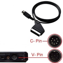 FZQWEG черный высококачественный кабель Scart 1,8 м/6 футов V-pin и C-pin, RGB av-кабели PAL для Sega Megadrive 1 Genesis 1 Master System 1 2024 - купить недорого