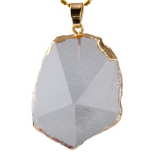 SUNYIK Natural Rock Quartz Faceted Gem Stone Pendant,Irregular Stone 2024 - buy cheap