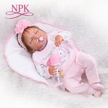 NPK handmade reborn baby 55cm 22inch full vinyl doll sleeping baby doll baby paying toys for girls birthday gifts bonecas 2024 - buy cheap