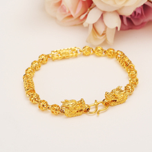 18cm length Dubai  Bracelet for Women Gold dragon beads Bangle cute boy kids girls Hand Chain Jewelry anklets Arab Chinese gift 2024 - buy cheap