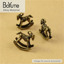 BoYuTe (60 Pieces/Lot) 22*19MM Vintage Diy Accessories Parts Wholesale Alloy Material Antique Bronze Pendant Rock Horse 2024 - buy cheap