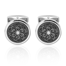 MeMolissa Vintage Pattern Round Cufflinks  with Dark Gray Enamel Plated Luxury High-grade jewelry Men's Shirt Cuff Links 2024 - buy cheap