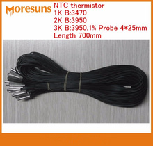 Fast Free shiping 100pcs/lot NTC thermistor 1K B:3470 /2K B:3950 /3K B:3950.1% probe 4*25mm Length 700mm NTC temperature sensor 2024 - buy cheap