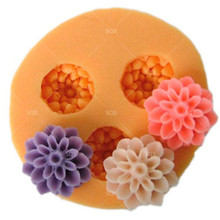 Three Mini Roses Cavity Silicone Fondant Mould Cake Decorating Baking Tools  Kitchen Accessories SQ15336 2024 - buy cheap