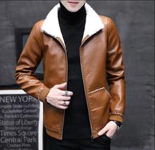 Winter Warm Wool Jacket Men Faux Leather Slim Casual Loose Mens Jacket PU Bomber Jacket Mens jackets Coats 2024 - buy cheap