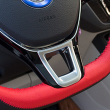 Автомобильный Стайлинг ABS хромированный чехол на руль с блестками для LHD VW Touran 2016 2024 - купить недорого