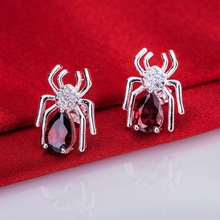 925 sterling silver earrings , 925 silver fashion jewelry , spider red stone  /ijzarbga hxmaqota LQ-E144 2024 - buy cheap