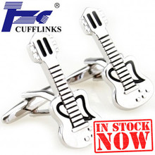 Black Guitar Cufflink Cuff Link 2 Pairs Free Shipping Promotion 2024 - buy cheap