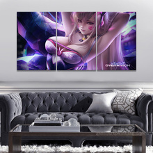 Póster de Overwatch KDA DVA de 3 piezas, decoración del hogar, pegatina de pared, obra de arte, pintura Sexy de chica Anime, imagen de pared para decoración de habitación, regalo 2024 - compra barato