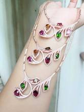 Natural garnet stone Necklace natural diopside crystal  Pendant Necklace S925 silver trendy Multicolored twigs women  Jewelry 2024 - buy cheap