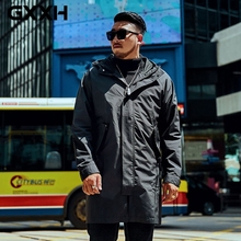 GXXH Big Size Men's Windbreaker 2019 Autumn New Hoodies Trench Coat Men Clothing Male Long Black Oversize Loose Jacket Plus Size 2024 - buy cheap