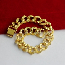 Wrist Chain Link Bracelet  Yellow Gold Filled Womens Mens Bracelet Carved Star 2024 - buy cheap