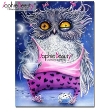Sophie Beauty Diy diamond embroidery rhinestones mosaic kit cross stitch cartoon owl animal diamond painting home decor 18961 2024 - buy cheap