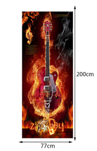 2 панели, картина пожарной гитары, наклейка на дверь s, наклейки на обои, украшение для дома July009 2024 - купить недорого