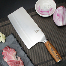 BIGSUNNY-cuchillo chino de cocina, 8 cuchillas, cortador de verduras, acero inoxidable 9Cr18MoV con mango de Pakkawood 2024 - compra barato