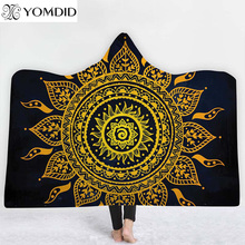 Bohemian Hooded Blanket for kids/Adults Mandala Magic Cartoon Sun Polyester Printed Tapestry Home decoration Sofa Throw Blanket 2024 - buy cheap