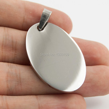 50pcs oval oblong DIY Pendant burnish polished jewelry fittings Necklace Pendant for women stainless steel wholesale 2024 - buy cheap