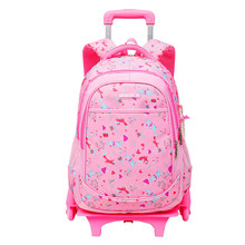 Mochila escolar infantil removível com 2/6 rodas, bolsa de viagem para livros 2024 - compre barato