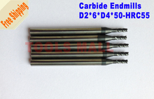 5pcs  D2mm  Square End mill Tungsten Carbide endmill 4 Flutes HRC55  Milling cutters  CNC Router bits 2024 - buy cheap