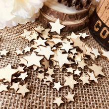 200pcs Star Shape Wooden Ornament Unfinished Wood DIY Crafts Star Slices Supply for Wedding Christmas Junk Journal, Assort pack 2024 - buy cheap
