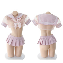 Anime School Girls Cosplay Costume Cute & Sexy Pink Sailor Uniform School Dress Mini Skirt Mesh Perspective Lingerie Set 2024 - buy cheap