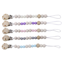 1Pcs New Wooden Baby Toy Gift Pacifier Clip Chian Holder Wooden Bead Teether Toy for Baby Chew Rattles Mobiles Newborn Toy Gift 2024 - buy cheap