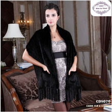 2019 Hot Sale Women's Knitted Mink Fur Scarf  For  Winter Fashion Genuine Mink Fur Wrap Shawl With Tassel Female scarf 2024 - buy cheap