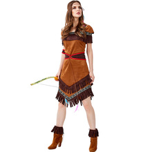 Карнавальный костюм принцессы индейцев, богини племени, карнавальный костюм, Рождество, Хэллоуин, индийские вечерние костюмы, платье Facy 2024 - купить недорого