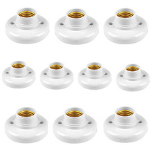 Soquete de lâmpada de plástico e27, suporte redondo para lâmpada led, base para encaixe, acessórios 220v-240v, 10 peças, acessório de lâmpada diy, 20 peças