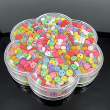 Free Shipping 1000pcs Mixed Mini Combined Resin Buttons 6.0mm + Clear Storage Box 2024 - buy cheap