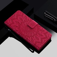 Sunflower Embossed Flip Case for fundas LG G7 ThinQ G710EM Case for LG K8 K10 2018 Q6 X Power Leon Sprit Magna Case + Card Slot 2024 - buy cheap
