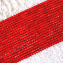 Hot sale red natural cora 9*2mm Charms column tube loose beads diy faceted jewelry 15"B608 2024 - buy cheap