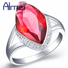 Almei Alibaba-venta exprés anillo de Color plateado violeta de gota de agua Anillos rojos joyería para Mujer Anillos Mujer J193 2024 - compra barato