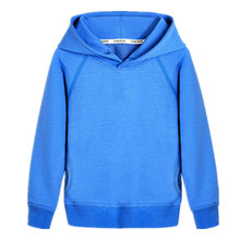 Plain Boys Outerwear Unisex Blue Hooded Fleece Basic Girls & Boys Hoody Children Clothes for 2 3 4 6 8 10 Years RKH175004 2024 - buy cheap