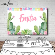 Sensfun Cactus Party Backdrop Colorful Bunting Flower Birthday Party Backgrounds For Photo Studio 7x5FT Vinyl 2024 - buy cheap