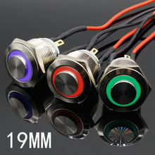 19mm Waterproof Momentary Stainless Steel Metal Doorbell Bell Horn Push Button Switch LED Car Auto 2024 - buy cheap