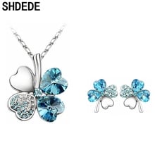 SHDEDE Lucky Four Leaf Clover Necklace and Earring Crystal From Swarovski Fashion Bridal Jewelry Sets for Women Gift -3717318 2024 - buy cheap