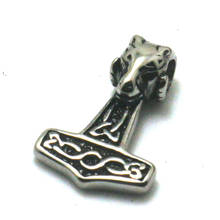 316L Stainless Steel Punk Gothic Cool Mini Goat Head Thor's Hammer Pendant 2024 - buy cheap