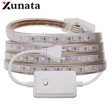 SMD 5050 LED Strip 220V RGB Waterproof Flexible Strip Light 60Leds/m Ribbon Tape Home Outdoor Lighting With EU Switch Plug 2024 - buy cheap