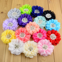 80pc/lot Kids Hair Flowers WITH CLIP 16C 3.54 Inch Good Quality Headwear Flower Pearls  Rhinestones For Girls Beauty FC19 2024 - buy cheap