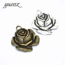 YuenZ-colgantes de metal para hacer joyas, 5 uds., rosa, 36x30mm, Q196 2024 - compra barato